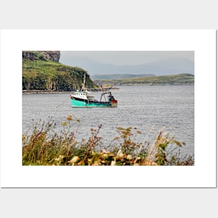 Moored fishing boat at Portnalong -  Isle of Skye, Scotland Posters and Art